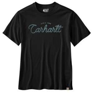 Carhartt Men's Relaxed Fit Lightweight Short-Sleeve Script Graphic T-Shirt, Black