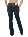 True Religion Women's Joey MID Rise Flare Flap, Inidgo Upgrade
