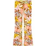 Billabong Girls' Tell Me Elastic Waist Flared Pants, Cacao Tropic