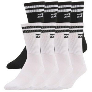 Billabong Mens Socks 8 Pairs Crew Socks for Men Premium Athletic Shoe Size 8-12