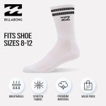 Billabong Mens Socks 8 Pairs Crew Socks for Men Premium Athletic Shoe Size 8-12