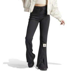 adidas Women’s Black Ribbed Flared Lounge Pants