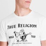 True Religion Men's Short Sleeve Metallic Buddha Tee, Optic White, S