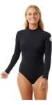 Rip Curl Women's Standard Premium Long Sleeve Surf Swimsuit, Black