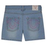 True Religion Girls Jeans Shorts Set Girls Denim Short and Fashion Tee Shirt Clothing Set for Kids