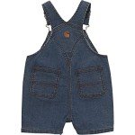 Carhartt Unisex Baby Rugged Flex® Loose Fit Denim Shortall, Medium Wash Denim, 24M