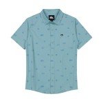 Quiksilver Boys' Apero Classic Woven Short Sleeve Shirt, Button Down Top, Stylish & Comfortable, Jade Grey, Large