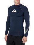 Quiksilver mens All Time Long Sleeve Rashguard Upf 50 Sun Protection Surf Rash Guard Shirt, Navy Blazer, Small US