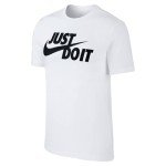 Nike Men's Standard Sportswear Tee Just Do It Swoosh, White/Black, Small