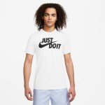 Nike Men's Standard Sportswear Tee Just Do It Swoosh, White/Black, Small