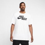 Nike Men's Standard Sportswear Tee Just Do It Swoosh, White/Black, Small