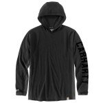 Carhartt Men's Force Relaxed Fit Midweight Long-Sleeve Logo Graphic Hooded T-Shirt, Black
