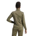 adidas Women's Tricot 3-Stripes Track Top, Olive Strata/White