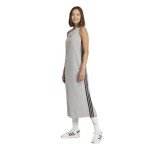 adidas Women's Essentials 3-Stripes Long Racerback Dress, Medium Grey Heather/Black