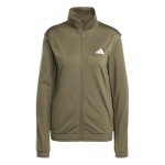 adidas Women's Tricot 3-Stripes Track Top, Olive Strata/White