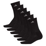 adidas Women's Athletic Cushioned Crew Socks with Arch Support, 6-Pack, Durable, Moisture-Wicking, Black/Aluminum 2, Medium