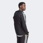 Adidas Men's Black Fleece 3-Stripes Zip Hoodie