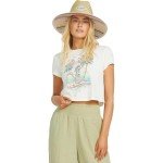 Billabong Women's Logo Crop Short Sleeve Tee, Whitecap