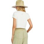 Billabong Women's Logo Crop Short Sleeve Tee, Whitecap