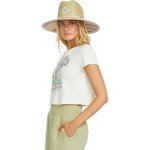 Billabong Women's Logo Crop Short Sleeve Tee, Whitecap