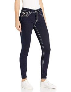 True Religion Women's Jennie Mid Rise Curvy Fit Skinny Ankle Jean, Sample Body Rinse, 30