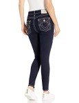 True Religion Women's Jennie Mid Rise Curvy Fit Skinny Ankle Jean, Sample Body Rinse, 30
