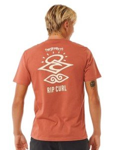 Rip Curl Men's Graphic Short Sleeve Crew Neck T-Shirt, Standard Fit, Orange