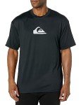 Quiksilver mens Solid Streak Short Sleeve Tee Rash Guard Shirt, Black, Medium US