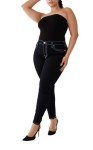 True Religion Women's Jennie Mid Rise Curvy Fit Skinny Ankle Jean, Sample Body Rinse, 30