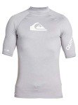 Quiksilver mens All Time Short Sleeve Rashguard Upf 50 Sun Protection Surf Rash Guard Shirt, Sleet Heather, X-Large US