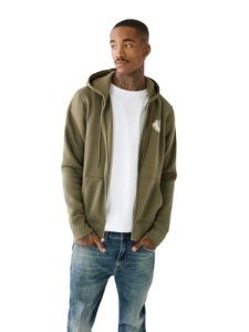 True Religion Men's CORE Zip UP Hoodie, Kalamata