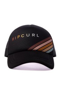 Rip Curl Women's Trucker, Baseball Hat, Lightweight and Breathable Mesh with Adjustable Snapback and Curved Brim for Sun Protection, Washed Black Exc, One Size