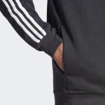 Adidas Men's Black Fleece 3-Stripes Zip Hoodie