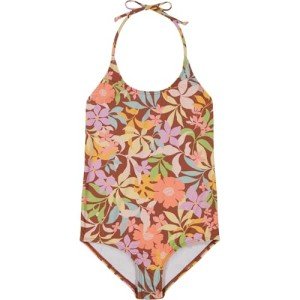 Billabong Girls' One-Piece Swimsuit with UPF 50+ Sun Protection, Quick Drying Bathing Suit, Cacao Sweet