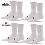 Quiksilver Mens Socks 8 Pairs Crew Socks for Men Premium Athletic Shoe Size 8-12