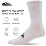 Quiksilver Mens Socks 8 Pairs Crew Socks for Men Premium Athletic Shoe Size 8-12
