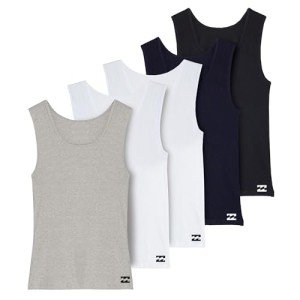 Billabong Mens Undershirts 5 Pack Lightweight Tank Tops for Men Classic Ribbed Cotton