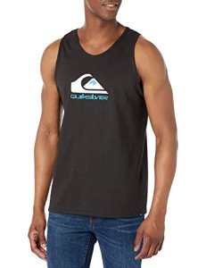 Quiksilver Men's Mw Logo Sleeveless Tank Top Tee Shirt, Black, Medium