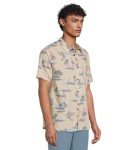 Billabong Men's Sundays Jacquard Short Sleeve Woven Button Down Shirt, Chili