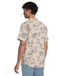 Billabong Men's Sundays Jacquard Short Sleeve Woven Button Down Shirt, Chili