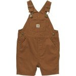 Carhartt Baby Loose Fit Overall Shorts Canvas Shortalls, Carhartt Brown, 2 Toddler