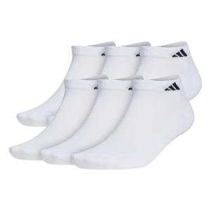 adidas Men's Athletic Cushioned Low Cut Socks with Arch Compression for a Secure fit (6-Pair), White/Black, L
