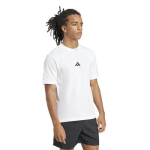 adidas Men's Essentials Small Logo Single Jersey T-Shirt, White/Black