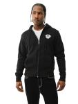 True Religion Men's Zip Up Hoodie, Jet Black, Large