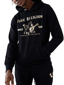 True Religion Black Metallic Buddha Fleece Hoodie