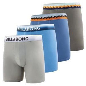 Billabong Men's Microfiber Performance Boxer Briefs 4-Pack