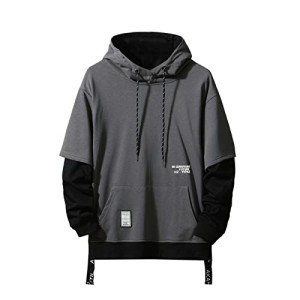 GURUNVANI Colorblock Pullover Hoodie for Men