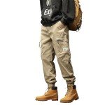 Men's Brown Multi Pocket Cargo Pants - Japanese Style