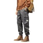 Men's Brown Multi Pocket Cargo Pants - Japanese Style