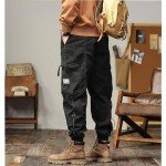 Men's Brown Multi Pocket Cargo Pants - Japanese Style
